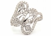 18ct White Gold Fancy Cluster Diamond Ring 1.15 Carats