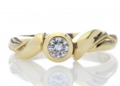 18ct Yellow Gold Rub Set Diamond Engagement Ring D SI 0.17 Carats