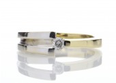 18ct Yellow And White Gold Two Tone Diamond Ring H SI 0.13 Carats