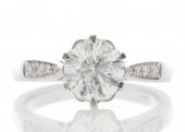 18ct White Gold Single Stone Diamond Engagement Ring D SI1 1.61 Carats