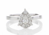 18ct White Gold Diamond Cluster Engagement Ring 0.50 Carats