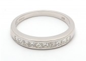 Platinum Channel Set Semi Eternity Diamond Ring 0.50 Carats