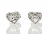 9ct White Gold Diamond Heart Shape Earrings 0.11 Carats