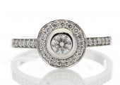 18ct White Gold Diamond Halo Set Engagement Ring 0.50 Carats