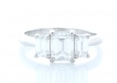 Platinum Trilogy Emerald Cut Diamond Ring 1.91 Carats