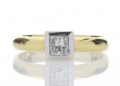 18ct Yellow Gold Princess Cut Diamond Engagement Ring D SI 0.45 Carats