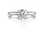 18ct White Gold Single Stone Diamond Engagement Ring D SI 0.30 Carats