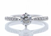 18ct White Gold Single Stone Claw Set With Stone Set Shoulders Diamond Ring 0.76 Carats