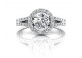 18ct White Gold Diamond Halo Set Engagement Ring 1 Carats