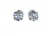 9ct White Gold Diamond Solitaire Stud Earrings F VS 0.20 Carats