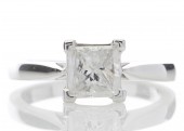 18ct White Gold Princess Cut Diamond Solitaire Engagement Ring D I 1.01 Carats