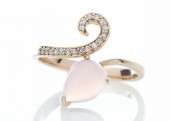 9ct Rose Gold Ladies Dress Diamond Ring 0.09 Carats