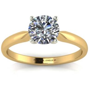 18ct Yellow Gold Single Stone Claw Set Diamond Ring D VS 0.20 Carats