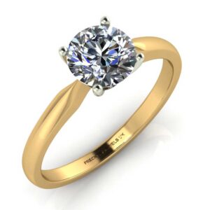 18ct Yellow Gold Single Stone Claw Set Diamond Ring D VS 0.20 Carats