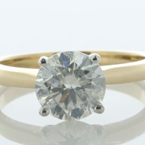 18ct Yellow Gold Single Stone Prong Set Diamond Ring 1.58