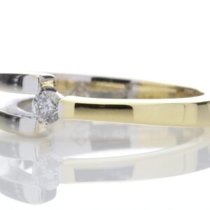 18ct Single Stone Two Tone  Diamond Set Ring 0.13 Carats