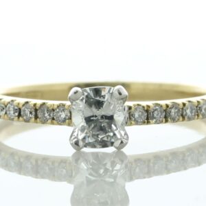 18ct Yellow Gold Single Stone Claw Set With Stone Set Shoulders Diamond Ring