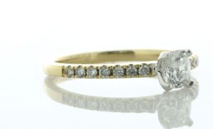 18ct Yellow Gold Single Stone Claw Set With Stone Set Shoulders Diamond Ring