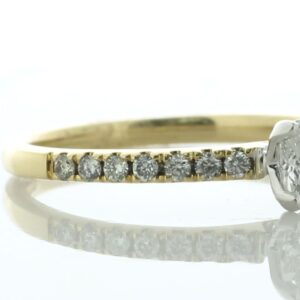 18ct Yellow Gold Single Stone Claw Set With Stone Set Shoulders Diamond Ring