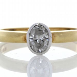 18ct Single Stone Oval Cut Diamond Ring 0.50 Carats