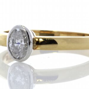 18ct Single Stone Oval Cut Diamond Ring 0.50 Carats