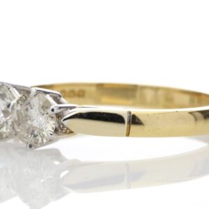 18ct Two Stone Claw Set Diamond Ring 0.75 Carats