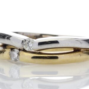 18ct Two Stone Rub Over Set Diamond Ring 0.15 Carats