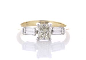 18ct Yellow Gold Three Stone Claw Set Diamond Ring (1.04) 1.54