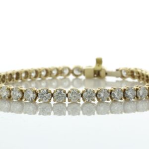 18ct Yellow Gold Tennis Diamond Bracelet 10.15 Carats