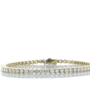 18ct Yellow Gold Tennis Diamond Bracelet 3.85 Carats