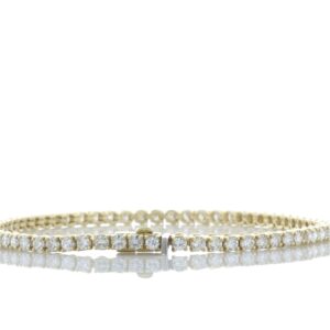 18ct Yellow Gold Tennis Diamond Bracelet 3.85 Carats