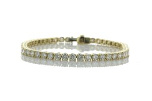 18ct Yellow Gold Tennis Diamond Bracelet 6.90 Carats