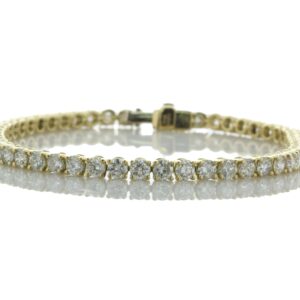 18ct Yellow Gold Tennis Diamond Bracelet 6.90 Carats