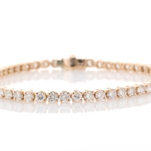 18ct Rose Gold Tennis Diamond Bracelet 5.43 Carats