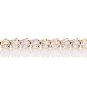 18ct Rose Gold Tennis Diamond Bracelet 5.43 Carats