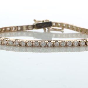 18ct Rose Gold Tennis Diamond Bracelet 5.44