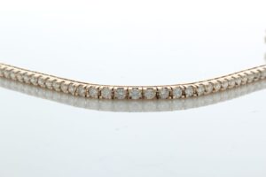 18ct Rose Gold Tennis Diamond Bracelet 5.44