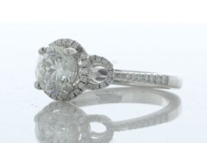 18ct White Gold Single Stone Claw Set With Stone Set Shoulders Diamond Ring (1.05) 1.28 Carats