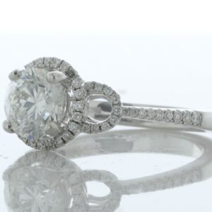 18ct White Gold Single Stone Claw Set With Stone Set Shoulders Diamond Ring (1.05) 1.28 Carats