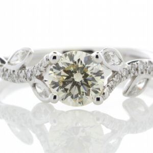 18ct White Gold Set Shoulders Diamond Ring (0.71) 1.09 Carats