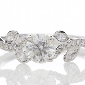 18ct White Gold Single Stone Diamond Ring With Stone Set Shoulders (0.55) 0.91 Carats