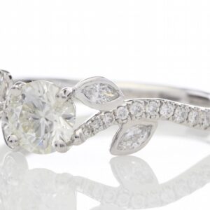 18ct White Gold Single Stone Diamond Ring With Stone Set Shoulders (0.55) 0.91 Carats