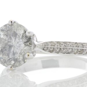 18ct White Gold Single Stone Claw Set With Stone Set Shoulders Diamond Ring (2.65) 3.00 Carats