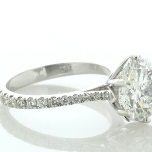 18ct White Gold Single Stone Prong Set With Stone Set Shoulders Diamond Ring 5.12