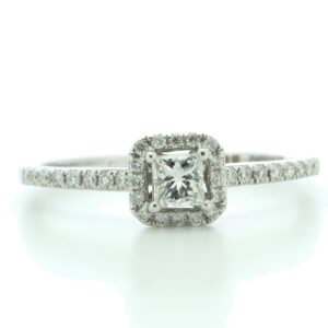 18ct White Gold Halo Set Diamond Ring 0.33 Carats