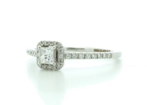 18ct White Gold Halo Set Diamond Ring 0.33 Carats