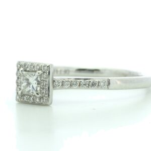 18ct White Gold Halo Set Diamond Ring 0.38 Carats