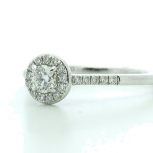 18ct White Gold Halo Set Diamond Ring 0.38 Carats