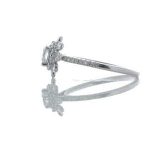 18ct White Gold Flower Halo Diamond Ring 0.76 Carats