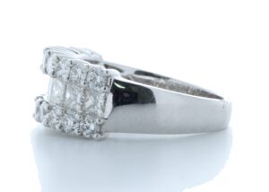 18ct White Gold Claw Set Semi Eternity Diamond Ring 2.43 Carats